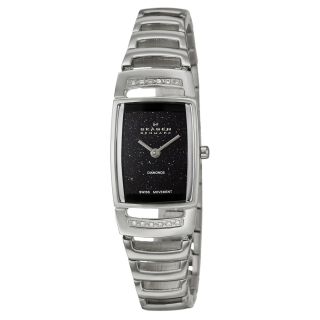 Womens Stainless Steel White Diamond Watch Today $145.00
