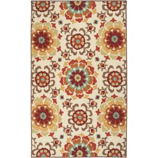 hand hooked doral indoor outdoor floral medallion rug today $ 145 99