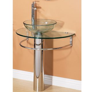 Kiliv Pedestal Glass Sink Set with Tower Bar Today $249.99 2.2 (4