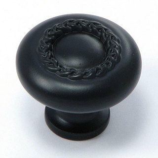 Stone Mill Rope Design Matte Black Cabinet Knobs (Pack of 10