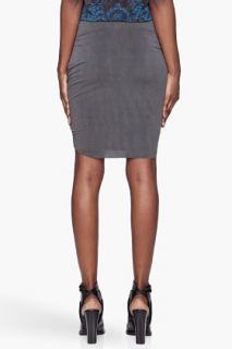 Helmut Lang Grey Draped Split Shade Skirt for women