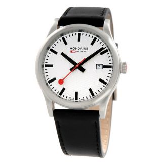 Mondaine Mens Sport GTS White Matte Dial Stainless Steel Watch