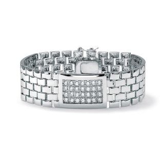 Ultimate CZ Mens Silvertone Cubic Zirconia 8 inch Bracelet