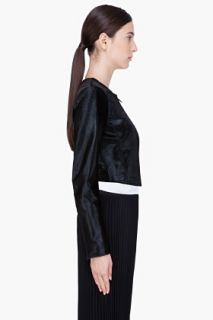 Theory Black Zumara Calf hair Jacket for women