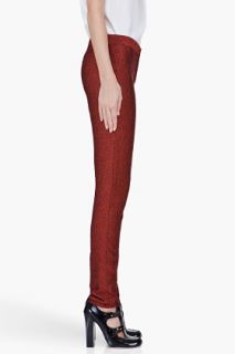 Hussein Chalayan Red Shiny Trousers for women