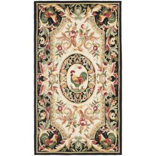 Hand hooked Rooster Ivory/ Black Wool Rug (29 x 49) Today $55.99