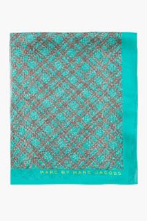 Marc By Marc Jacobs Green Silk Plaid Scarf for women