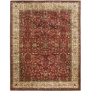Handmade Persian Legend Red/ Ivory Wool Rug (96 x 136)