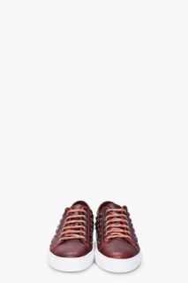 Dsquared2 Burgundy Studded Jets Sneakers for men