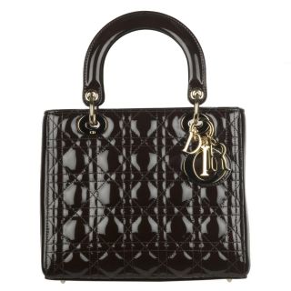 Christian Dior Lady Dior Patent Leather Quilted Handbag
