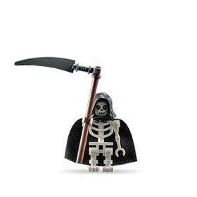 Skeleton (Loose) Lego Castle Figure with Scythe and Cape