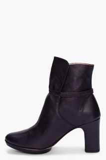 Repetto Black Leather Ankle Boots for women