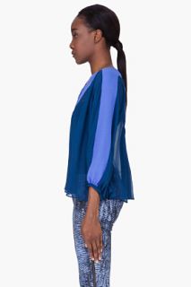 See by Chloé Blue Combo Silk Blouse for women