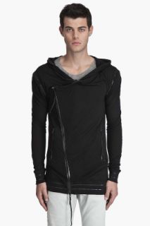 Buckler Asymmetrical Hooded Cardigan for men