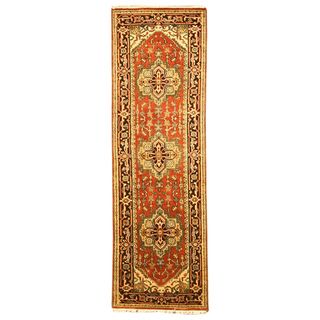 Hand knotted Serapi Red Wool Rug