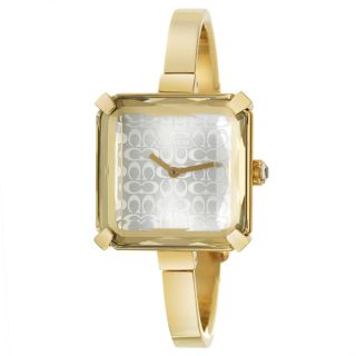 Coach Cocktail Womens Stainless Steel Yellow Gold Plated Watch