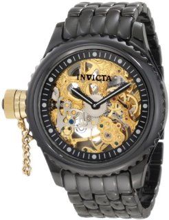 Invicta Mens 1924 Russian Diver Mechanical Gold Tone Skeleton Dial