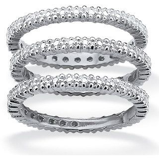 Isabella Collection Gold over Silver Diamond Accent 3 piece Eternity