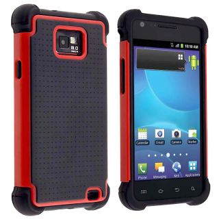 Black/ Red Hybrid Armor Case for Samsung Galaxy S II AT&T i777 Attain