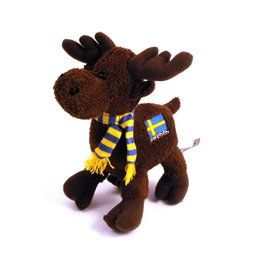 Plush 8 Swedish Moose with Scarf and Flag Toys & Games