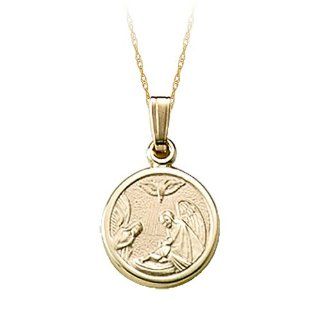 Childs Guardian Angel Pendant in 14K Yellow Gold Jewelry