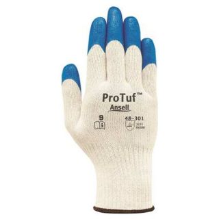 Ansell 48 301 Coated Gloves, L, Blue/Natural, PR