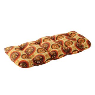 Pillow Perfect Outdoor Brown/ Orange Circles Loveseat Cushion