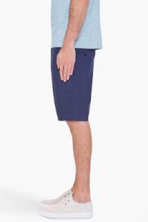 Paul Smith Jeans Blue Linen Shorts for men