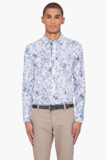 Diesel Blue And White Savage Button Down for men