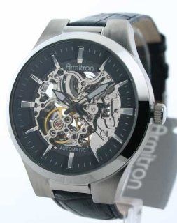Mens Armitron Leather Automatic Watch 20 4486BKSVBK Watches 