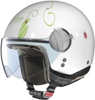 Nolan Womens N20 Open Face Motorcycle Helmet   Art Ladybug   White