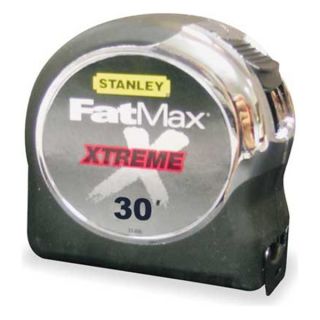 Stanley 33 895 Measuring Tape, 30 Ft, Chrome/Blk, Forward