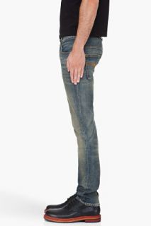 Nudie Jeans Thin Finn Org Greenish Worn Jeans for men
