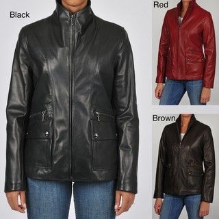 Tibor Womens Plus Size Updated Scuba Leather Jacket