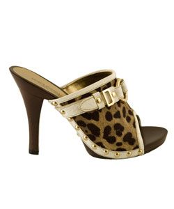 Dolce & Gabbana Womens Leopard Wood Mules