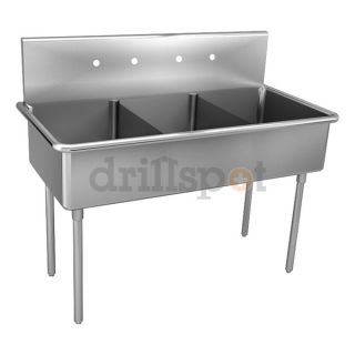 Just Manufacturing NSFB 354 2 2 Triple Compartment Sink, 57 In L