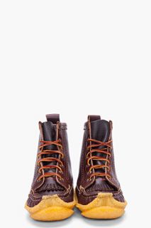 Yuketen Brown Wingtip Huntings Boots for men
