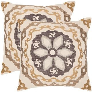 Thea 20 inch Taupe/ Gold Decorative Pillows (Set of 2)