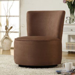 Aiden Round Fabric Swivel Chair  Brown