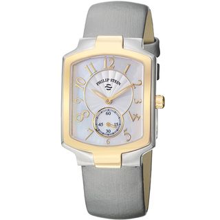 Philip Stein Womens Signature Mother Of Pearl Dial Grey Strap Watch