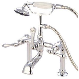 Deck mount Chrome Clawfoot Tub Faucet with Hand Shower