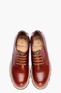 Stussy Deluxe Brown Leather Be Positive Edition Shoes for men