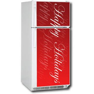 Appliance Art Happy Holidays Script Refrigerator Cover