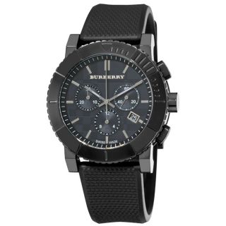 Burberry Mens Round Chronograph Black Ion Plated Watch
