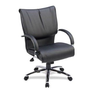 Lorell LLR69515 Mid Back Leather Executive Chair Office