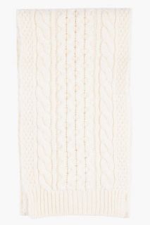 Maison Martin Margiela Cream Wool Knit Scarf for men