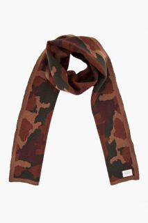 Stussy Brown Rugged Camouflage Scarf for men