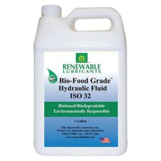 Renewable Lubricants 87123 Bio Food Grade Hydraulic Fluid, 1 Gal, 32