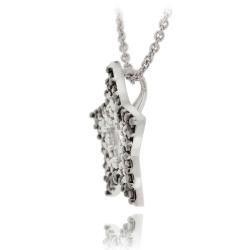 DB Designs Sterling Silver 1/10ct TDW Black Diamond Star Necklace
