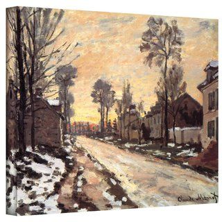 Claude Monet Snowy Country Road 36x48 Gallery Wrapped Canvas